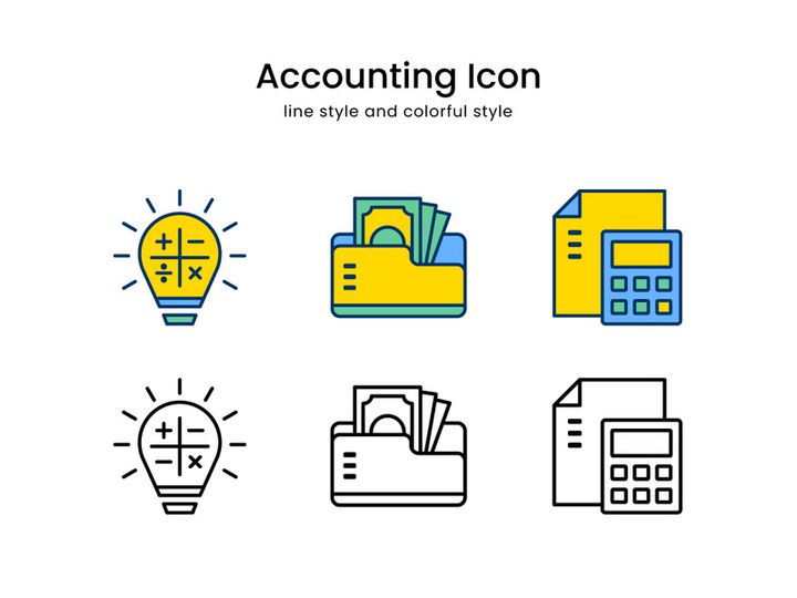 Accounting Set Icon Pack. Vector Design.
