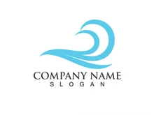 Wave Blue Water beach Logo vector Icon