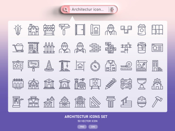 Architecture and construction icon set preview picture