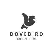 Dove bird elegant flying logo design Nature Wildlife Label style vintage image