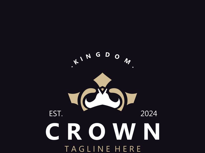 Crown logo simple design template. Vintage Crown Logo Royal King Queen concept symbol icon