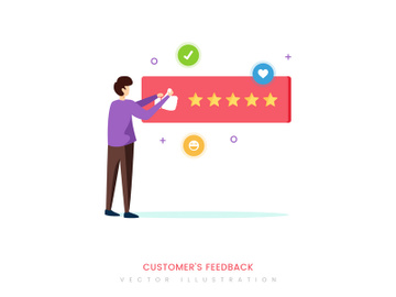 Customer's feedback vector illustration preview picture