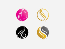 Hair woman and face logo and symbols
