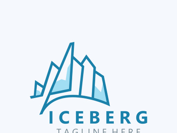Iceberg Logo Design,simple ice mountain landscape Template vector Illustration preview picture