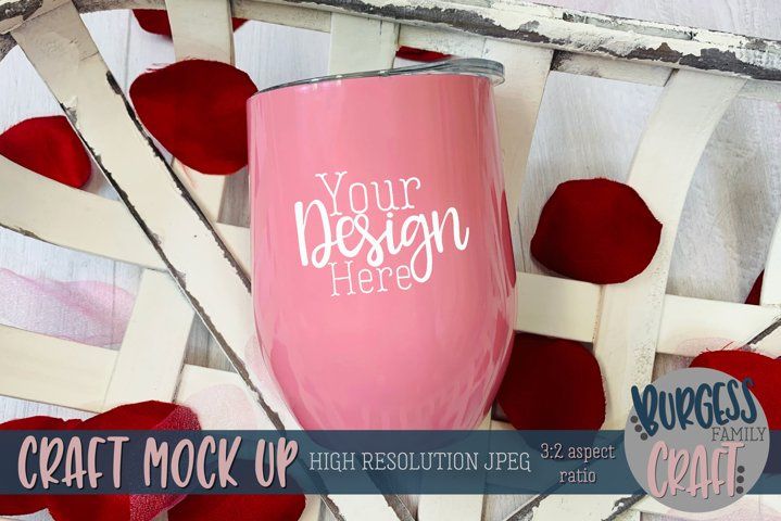 Valentine Pink Wine Tumbler - Mockup