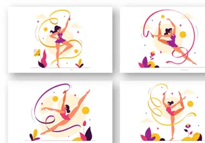 9 Rhythmic Rope Gymnastics Illustration