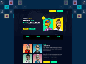 NFT Minting/Collection Landing Page PSD Template preview picture