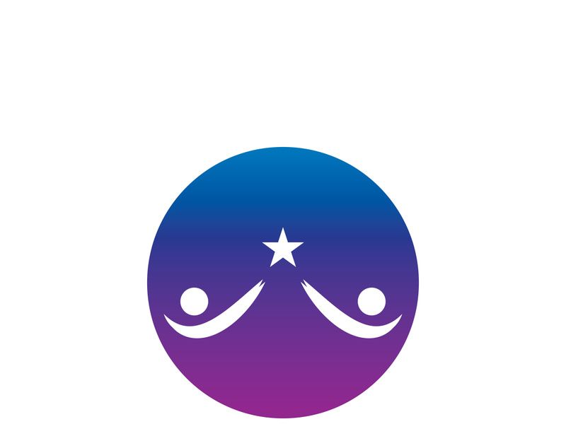 People star logo design to achieve a success or dream.