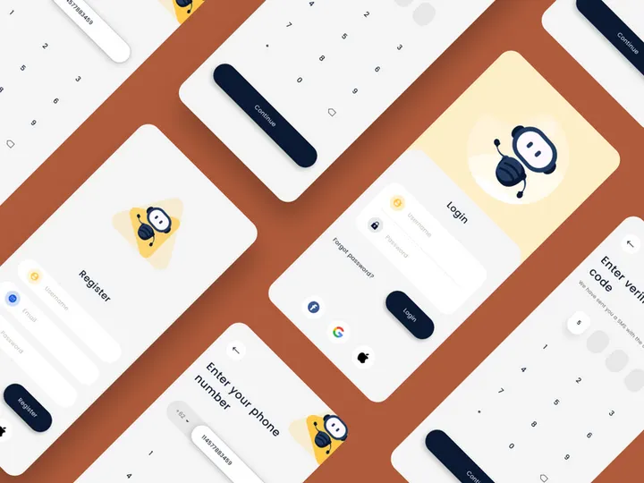 Signin and Signup flow concept screens