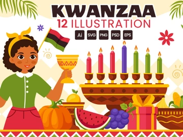 12 Happy Kwanzaa Celebration Illustration preview picture