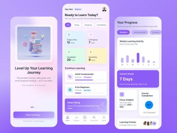 Modern Learning App UI Design | Dashboard & Progress Tracking preview picture