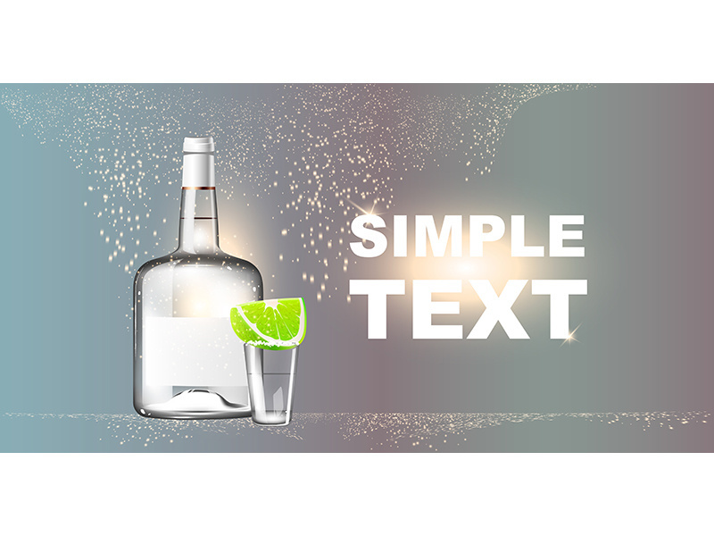 Tequila realistic vector product ads banner template