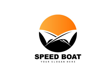 Speed Boat Logo, Fast Cargo Ship Vector, Sailboat, Design For Ship Manufacturing Company, Waterway Shipping, Marine Vehicles preview picture