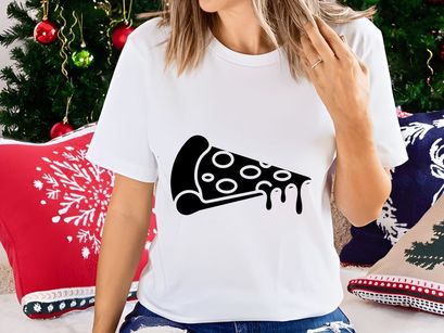 Pizza Slice Toppings Dripping Cheese Icon