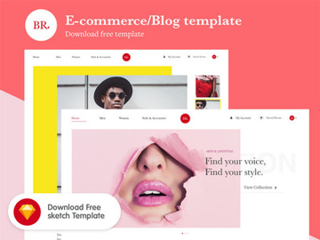 Br: Free Sketch ecommerce / blog template preview picture