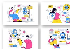 10 Medical Chatbot Vector Illustration
