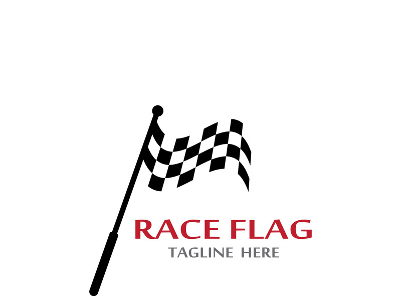 Creative and modern racing flag logo design.