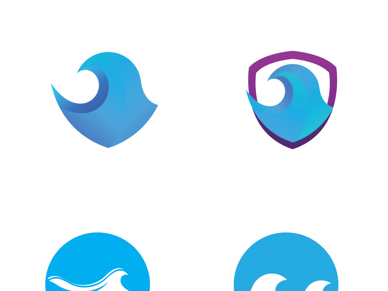 Ocean water wave wave logo design.