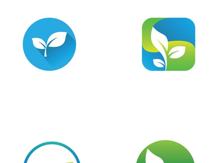 Natural green leaf logo.