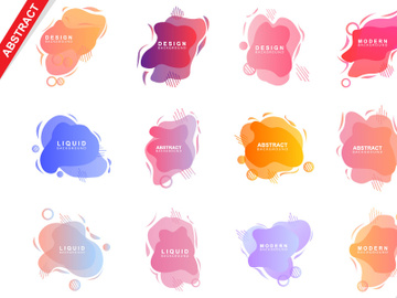 Liquid Background, Gradient Bubble Vector, Logo Template Banner And Abstract Wallpaper Poster preview picture