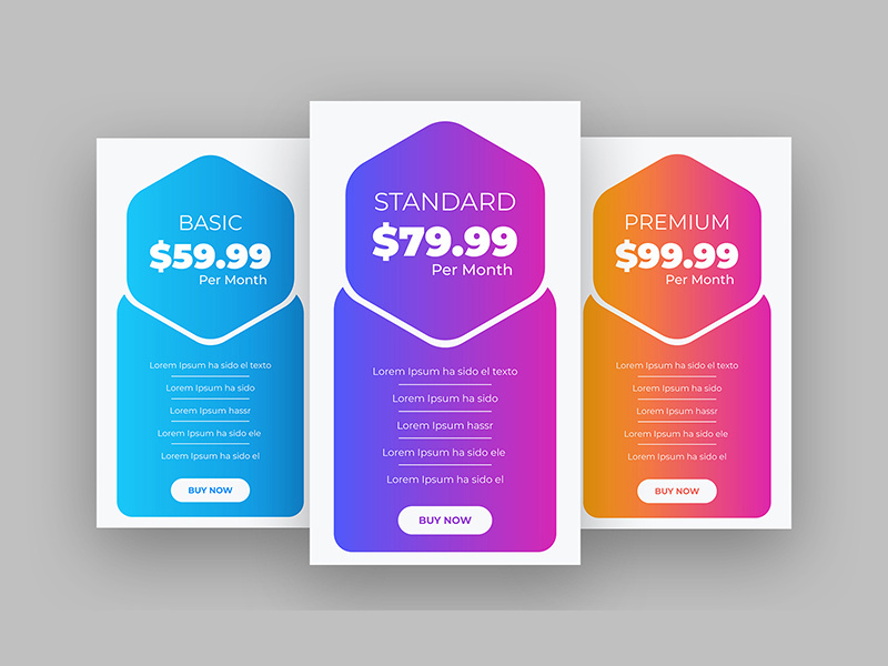 Pricing Table UI Elements Design Ver-6