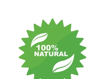 100% Natural and organic product badge vector green icon preview picture
