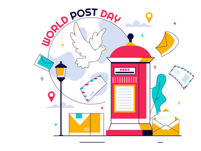 11 World Post Day Illustration