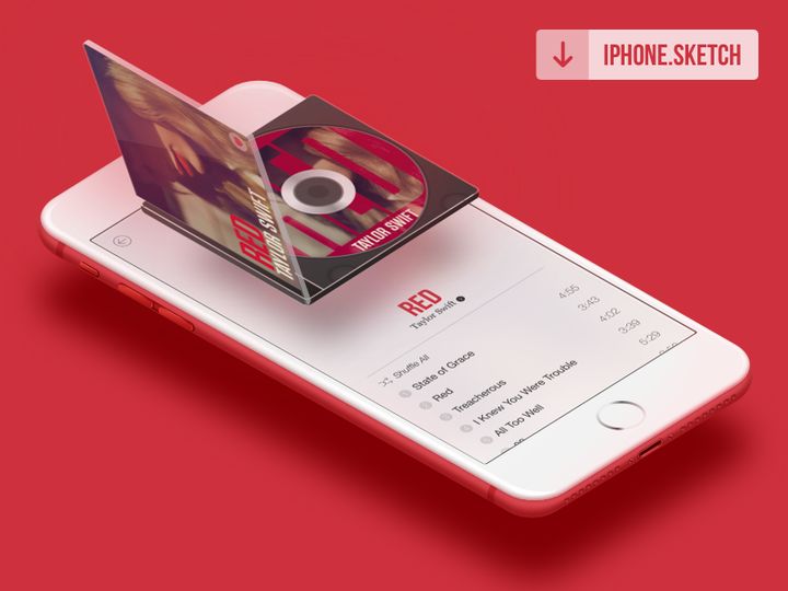 Red iPhone Mockup