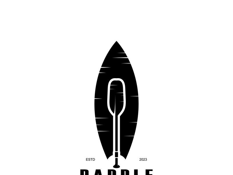 simple paddle logo,design for surfing,rafting,canoe,boat,surfing and rowing equipment business,vector