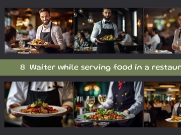 Waiter while serving food in a restaurant preview picture