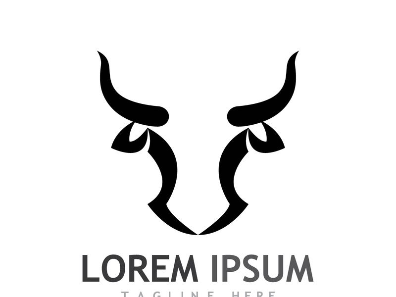Vintage bull head horns logo