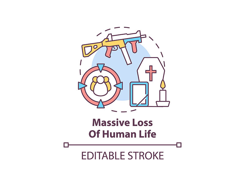 Massive loss of human life concept icon