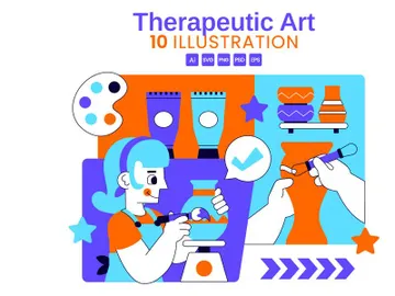 10 Therapeutic Art and Pottery Illustration preview picture