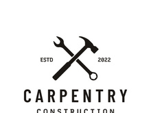 Vintage retro crossed hammers logo.