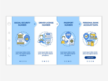 Highly sensitive data blue and white onboarding template preview picture