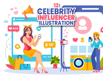 12 Celebrity Influencer Illustration preview picture