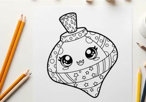 Cute virus germ cartoon character vector illustration