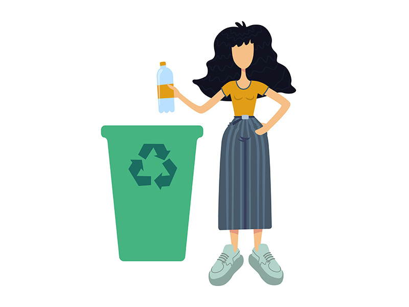 Zero waste flat cartoon vector illustration
