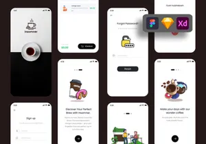 Coffee Shop Mobile App Design - Figma UI Kit for Coffee Shop
