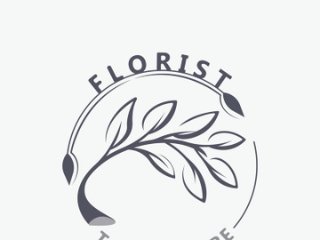 Florist logo beautiful floral leaf and flower vector art, icon graphic decoration business wedding template preview picture