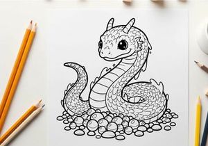 Cute cartoon dragon hatching from eggs vector illustration