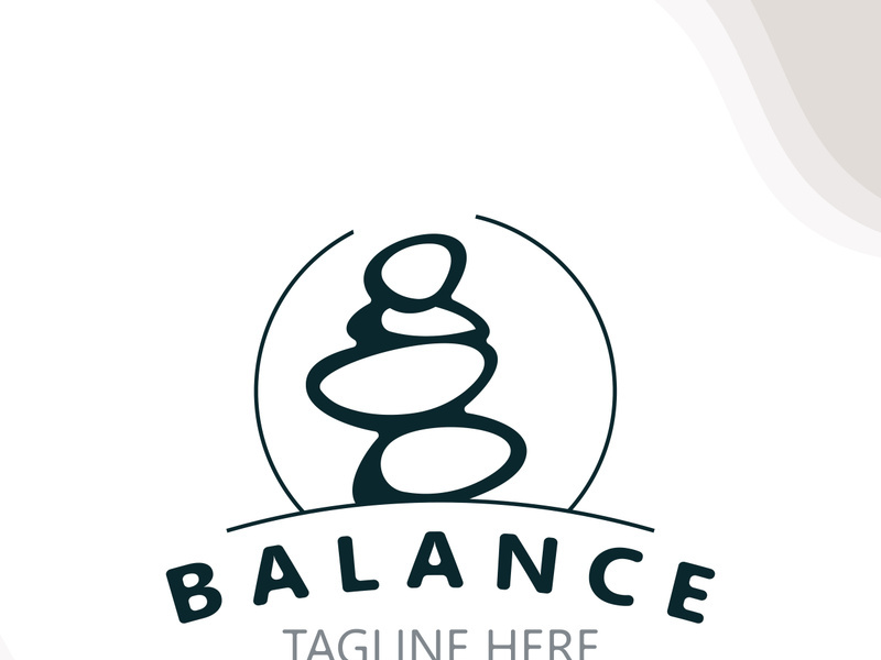 Balance stone logo massage stone yoga, rock arrangement for spa and health meditation symbol