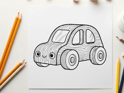 Cute cartoon car smiling vector illustration flat design
