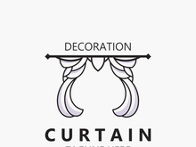 Curtain logo decoration style minimalist elegant vector design illustration
