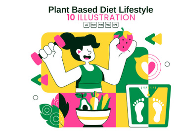 10 Plant Based Diet Lifestyle Illustration preview picture