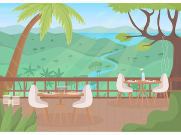 Restaurant terrasse at highland resort illustration preview picture