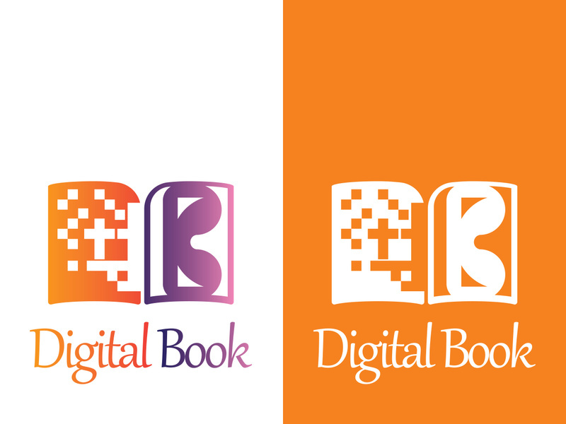 Digital book logo technology vector icon design