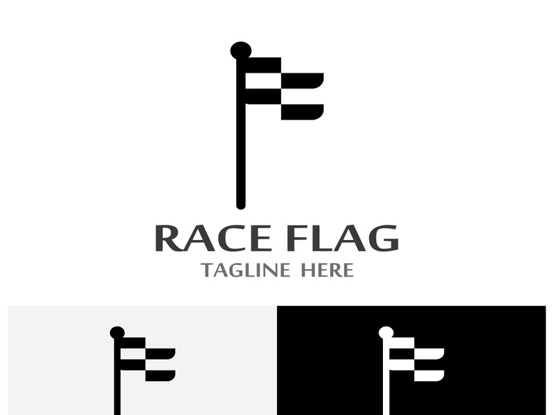 Creative and modern racing flag logo design.