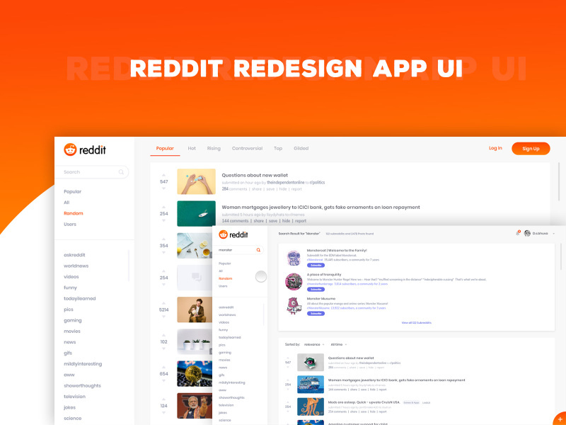 Reddit Redesign App UI