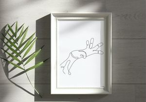 Abstract Human Hand One line drawing art singulart aesthetic simple